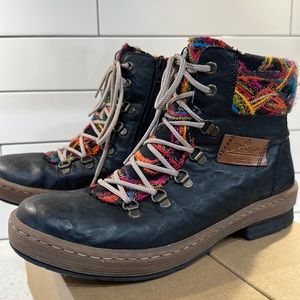 Rieker Felicitas fur lined zip up boots size 39/8